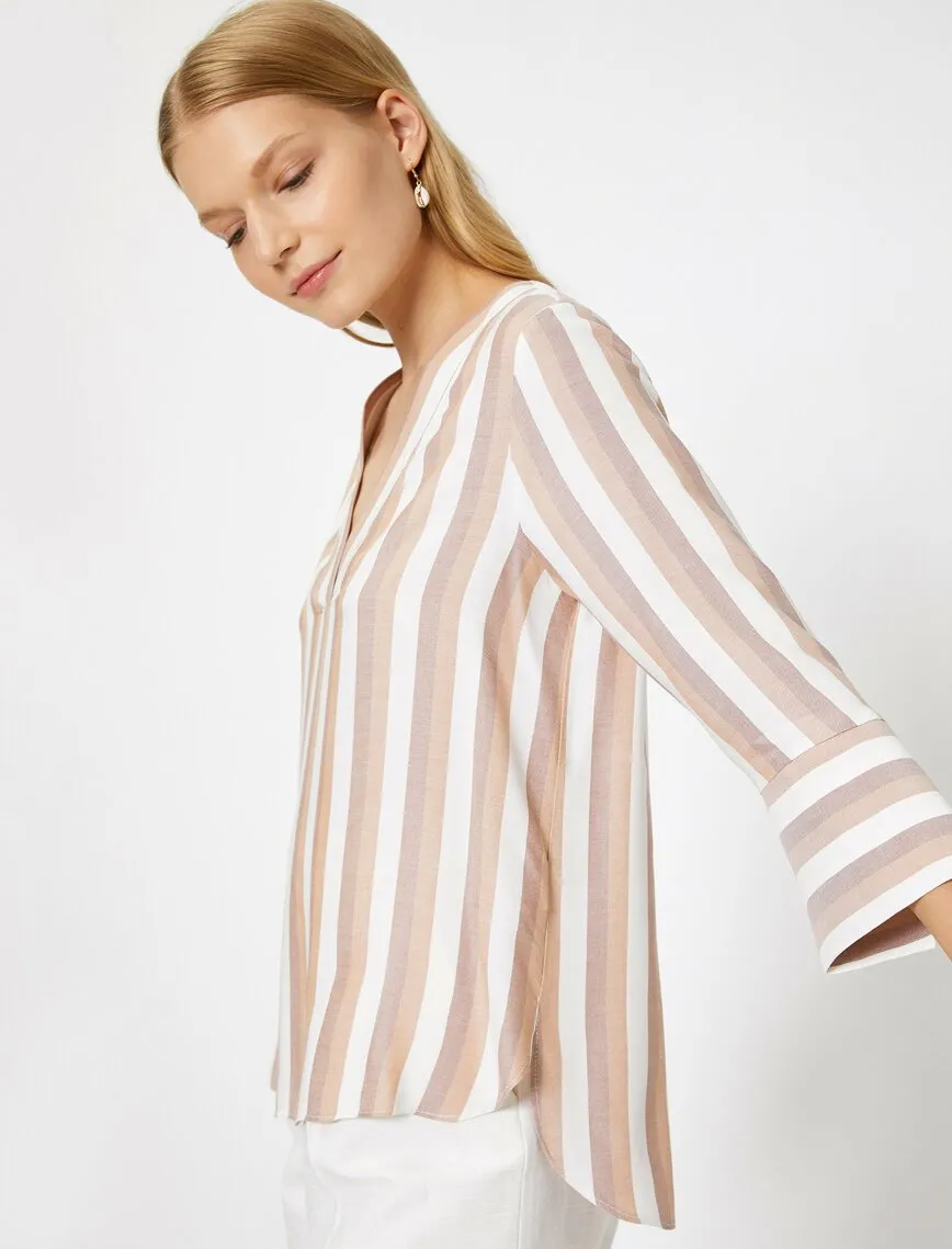 14854 Multi Colour Striped Blouse