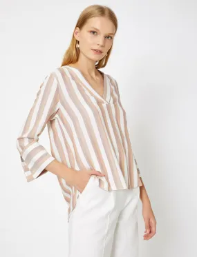 14854 Multi Colour Striped Blouse