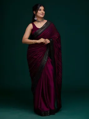 Anouk Striped Embellished Saree