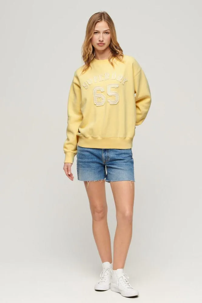 Applique Athletic Sweat | Pale Yellow