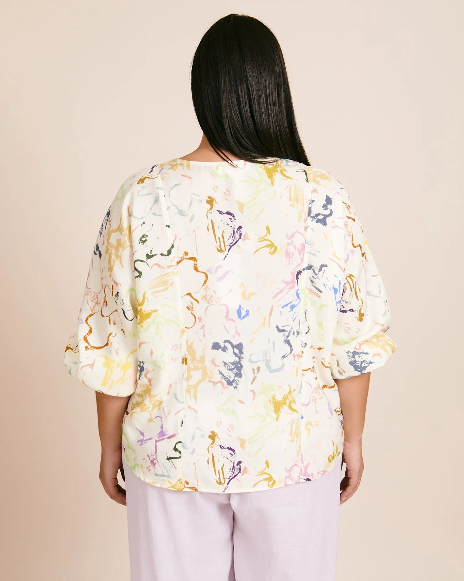 Bequia Top | Brushstrokes Floral