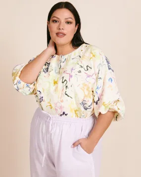 Bequia Top | Brushstrokes Floral