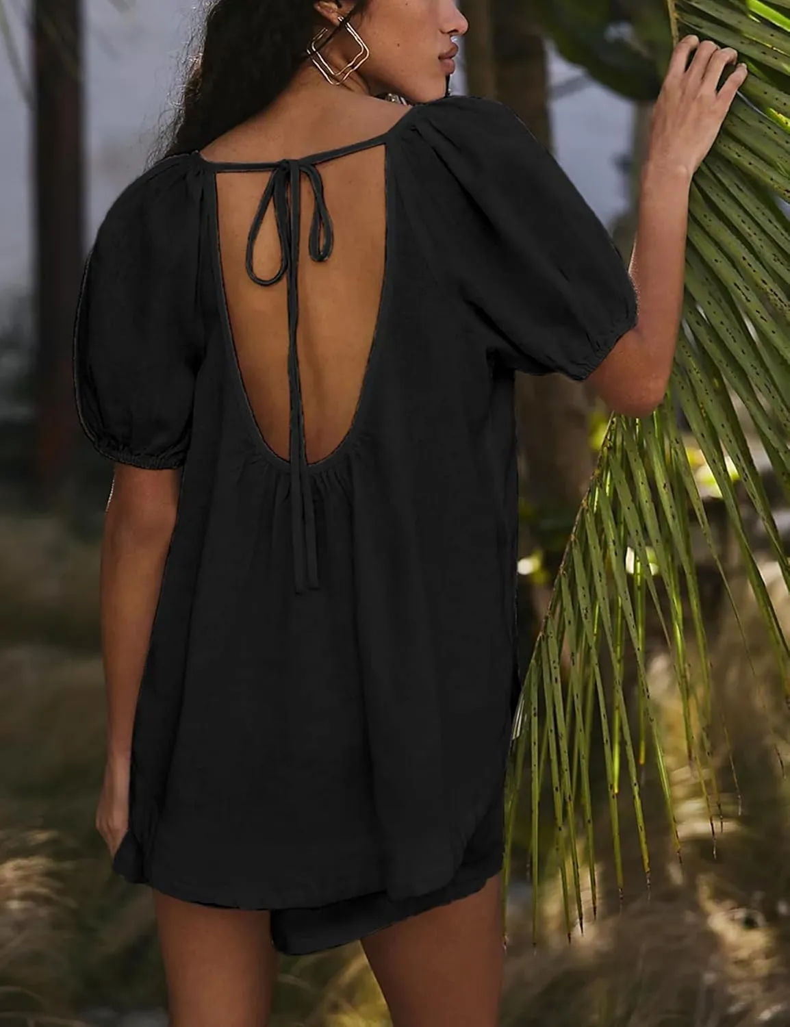 Bianstore Women's Casual Pleated Swing Tee Shirts Loose Babydoll Peplum Tunic Tops
