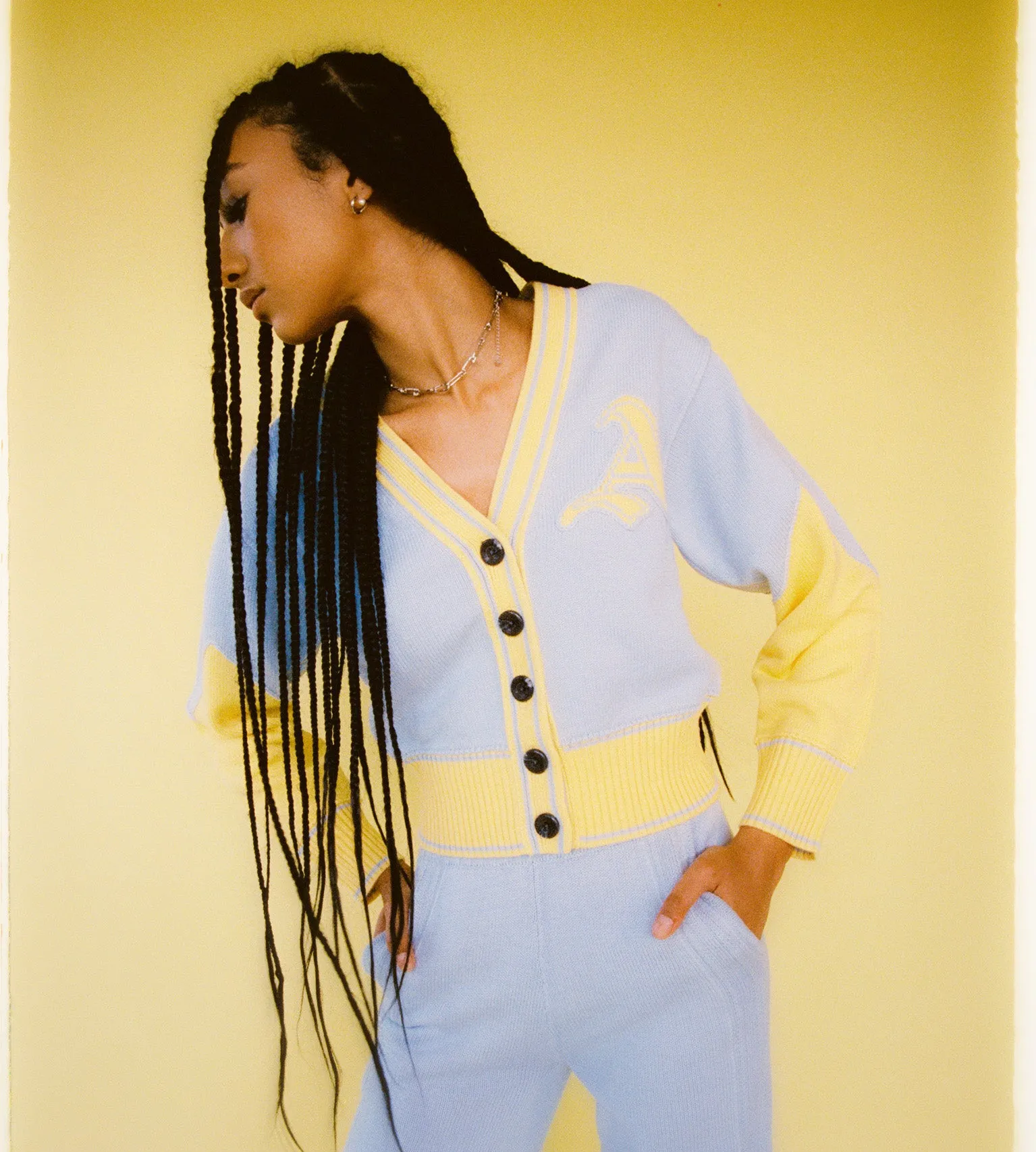 Byrd Classic Knit Cardigan Icy Blue