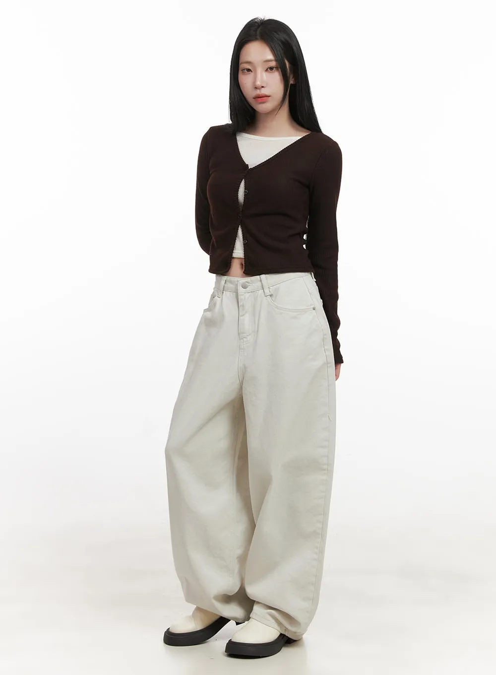 Classic Buttoned Crop Cardigan CJ516