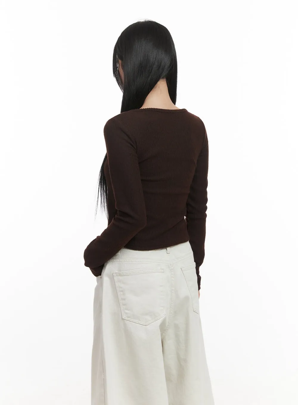 Classic Buttoned Crop Cardigan CJ516