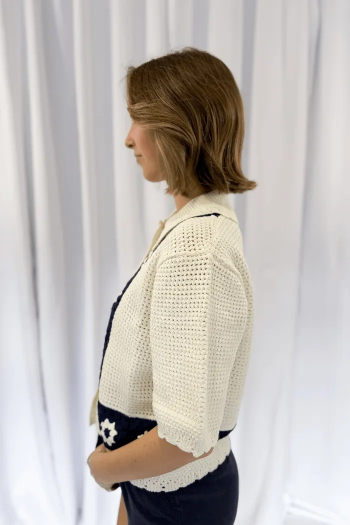 Collared Crochet Cardi