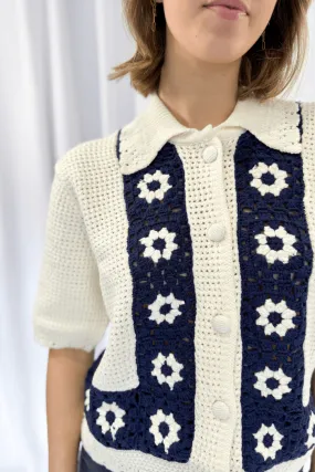 Collared Crochet Cardi