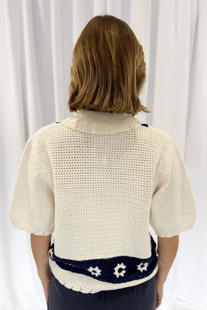 Collared Crochet Cardi