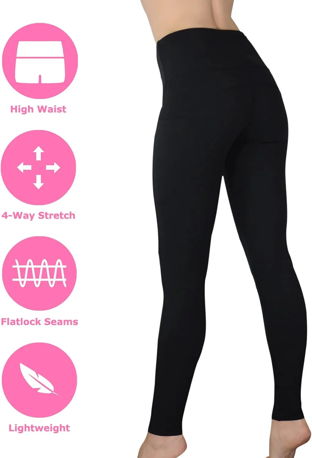 Comfy Yoga Women's Printed High Waisted Yoga Leggings | 2 Side Pockets | Soft Lightweight Workout Leggings