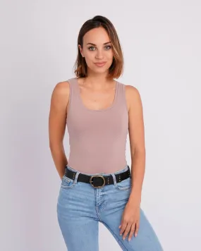 Dion Round Buckle Studded Leather Belt