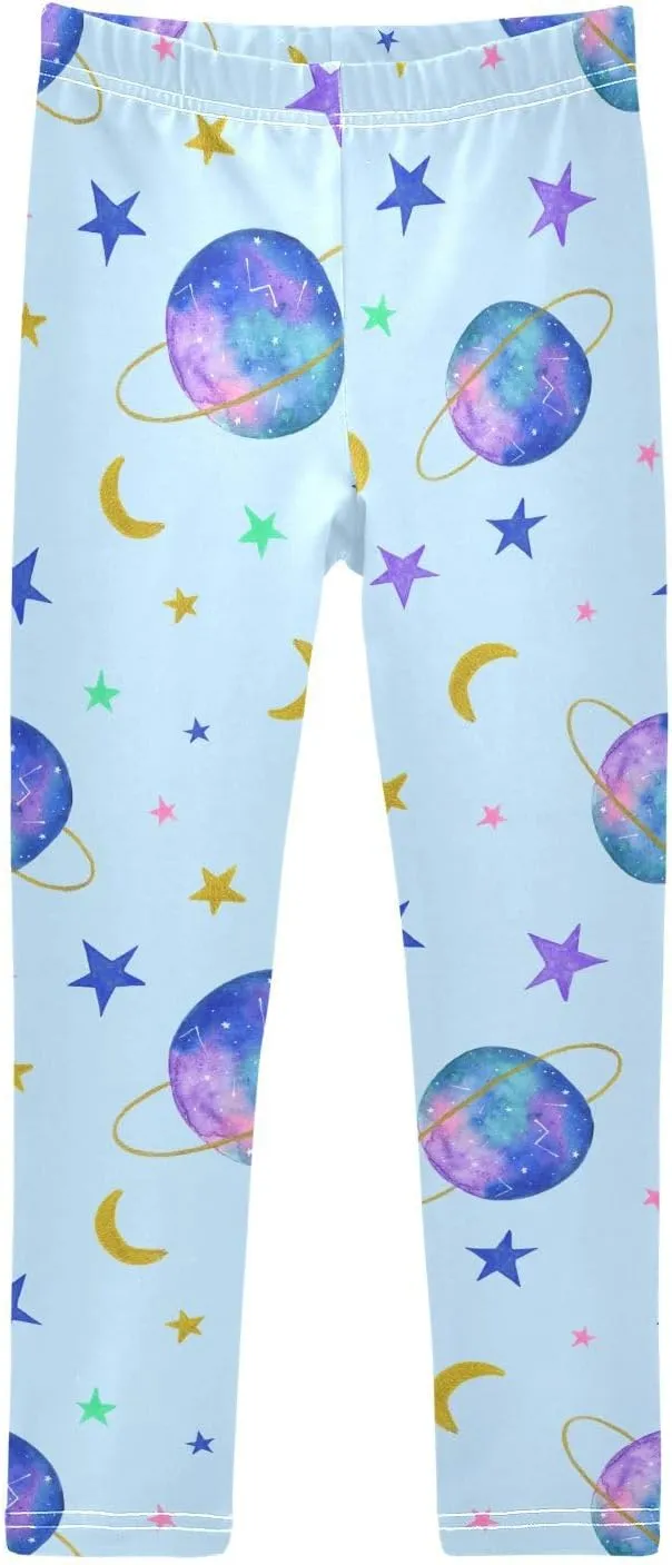 Emelivor Leggings for Girls Stretch Yoga Pants Soft Girls Leggings Ankle Length Leggings for Kids Toddler 4-10 Years