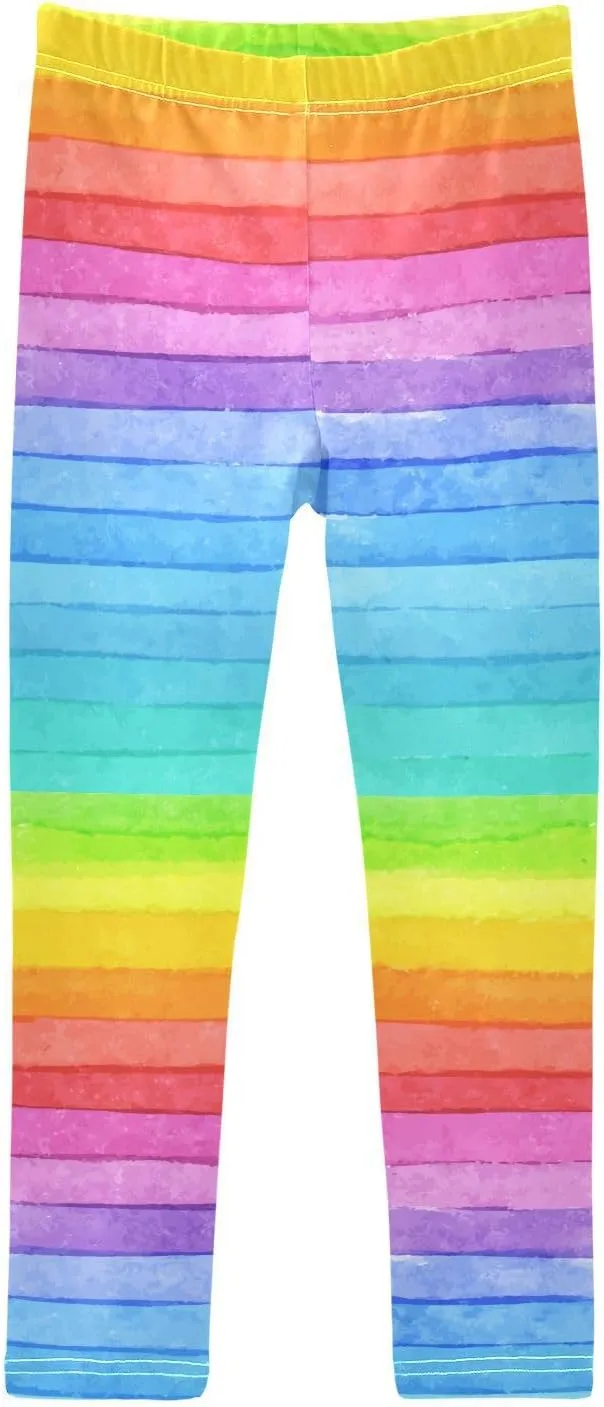 Emelivor Leggings for Girls Stretch Yoga Pants Soft Girls Leggings Ankle Length Leggings for Kids Toddler 4-10 Years