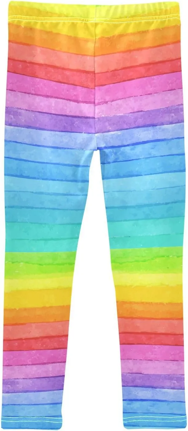 Emelivor Leggings for Girls Stretch Yoga Pants Soft Girls Leggings Ankle Length Leggings for Kids Toddler 4-10 Years