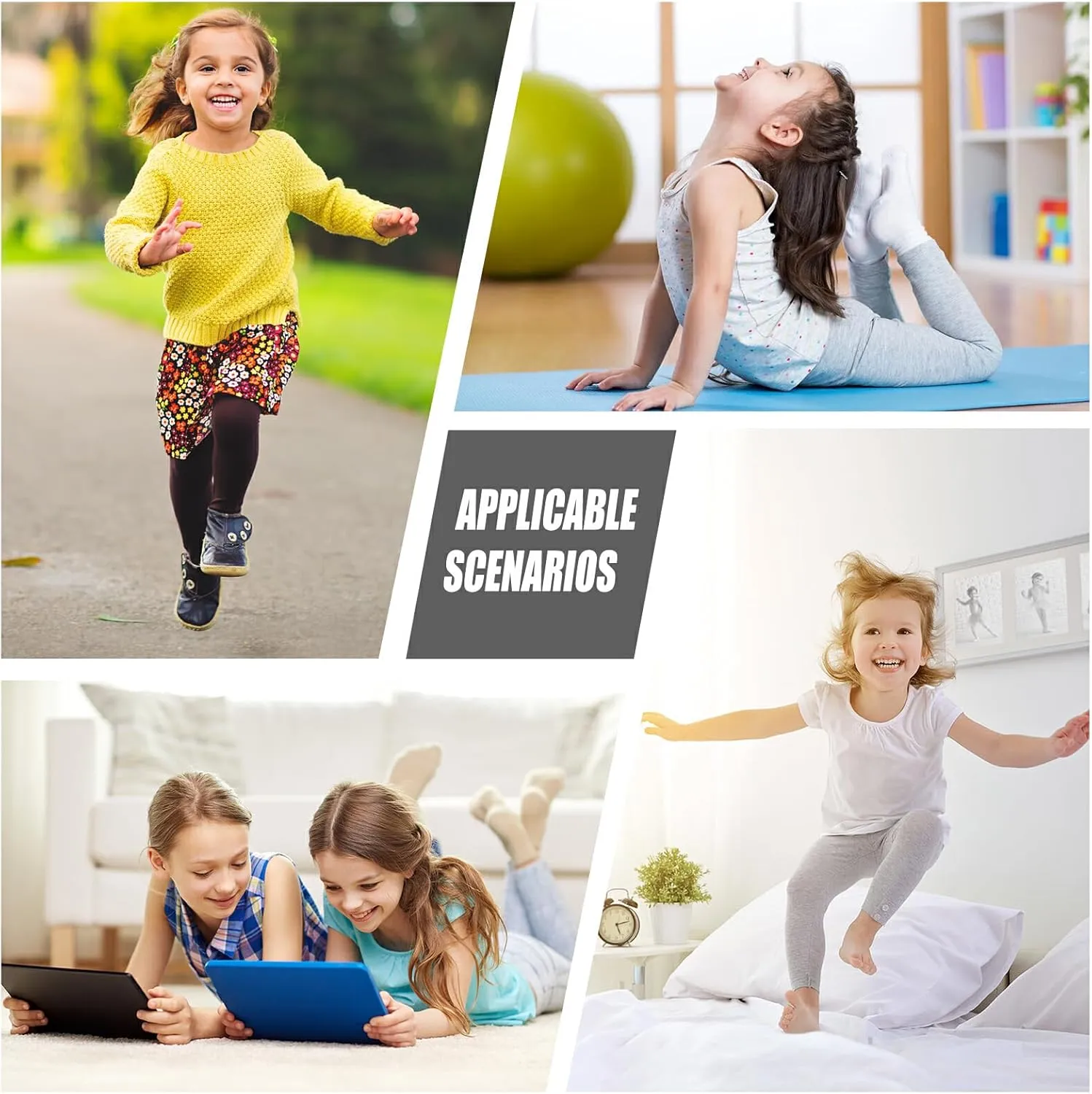 Emelivor Leggings for Girls Stretch Yoga Pants Soft Girls Leggings Ankle Length Leggings for Kids Toddler 4-10 Years