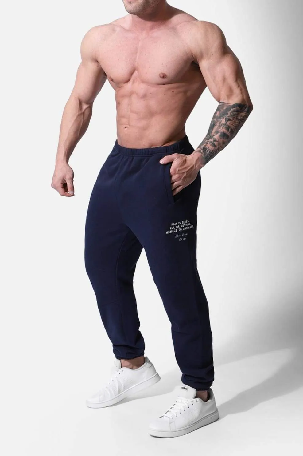 French Terry Athletic Joggers - Navy