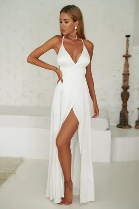 Girl On Fire Maxi Dress (White)