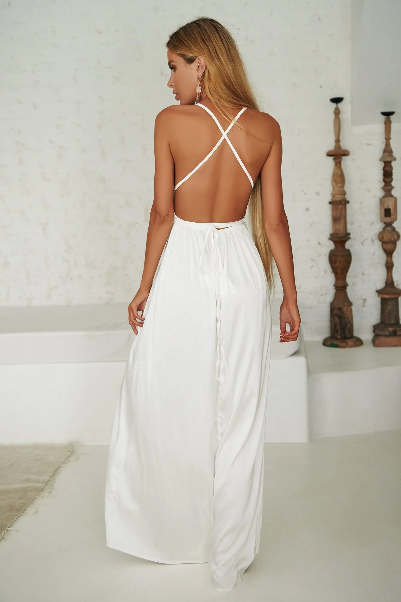 Girl On Fire Maxi Dress (White)