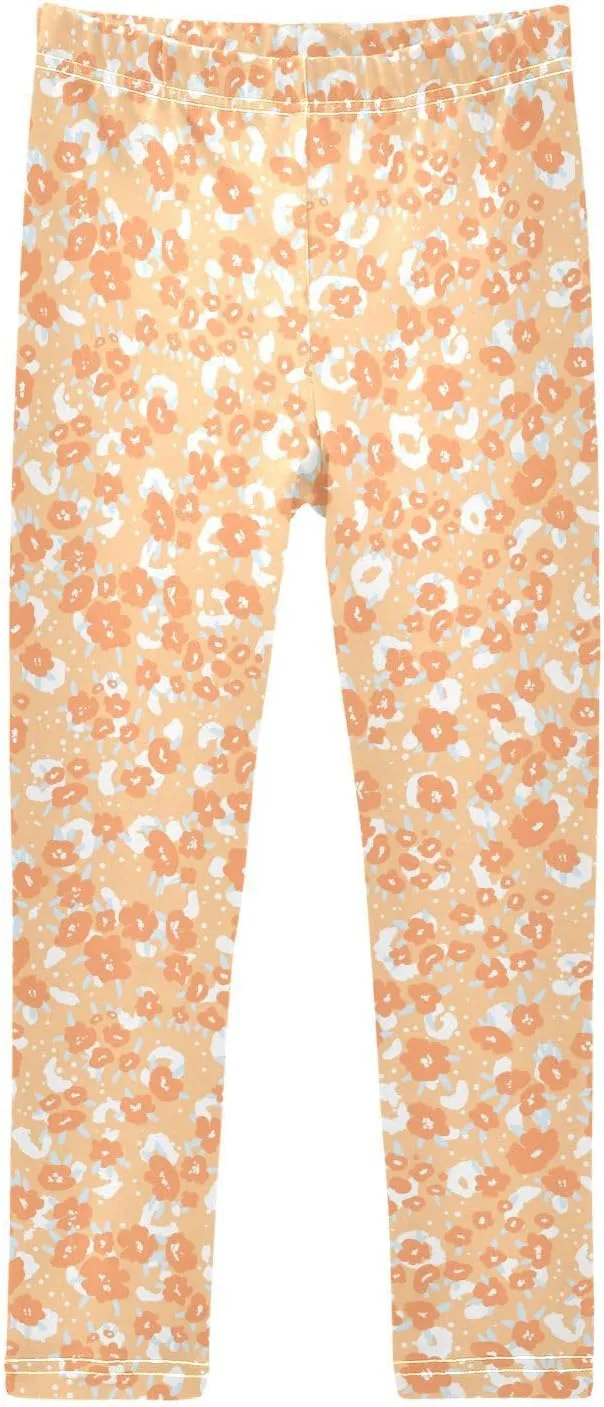 Girls Leggings Yellow Leopard Cheetah Soft Toddler Leggings for Girls Kids Pants Size 4T-10T