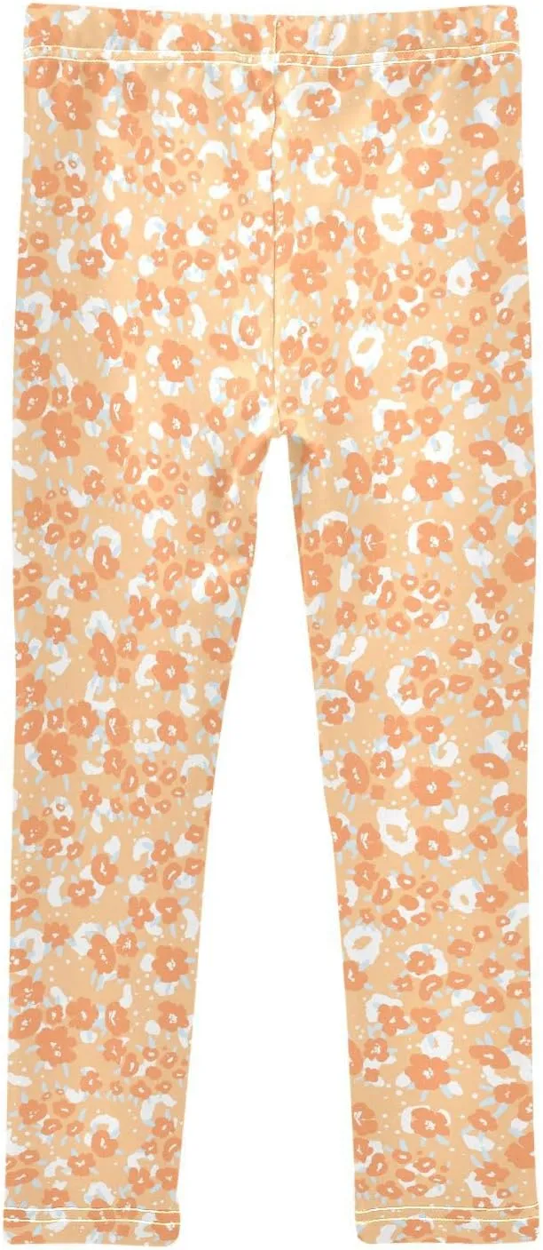 Girls Leggings Yellow Leopard Cheetah Soft Toddler Leggings for Girls Kids Pants Size 4T-10T