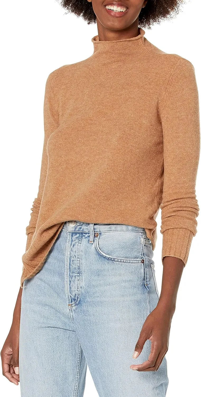 Goodthreads Women's Mid-Gauge Stretch Funnel Neck Sweater