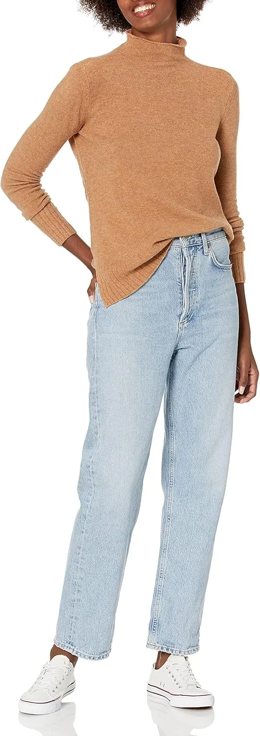 Goodthreads Women's Mid-Gauge Stretch Funnel Neck Sweater