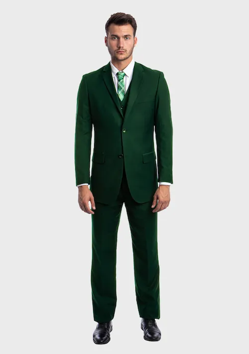 Green Modern Fit 3-Piece Suit