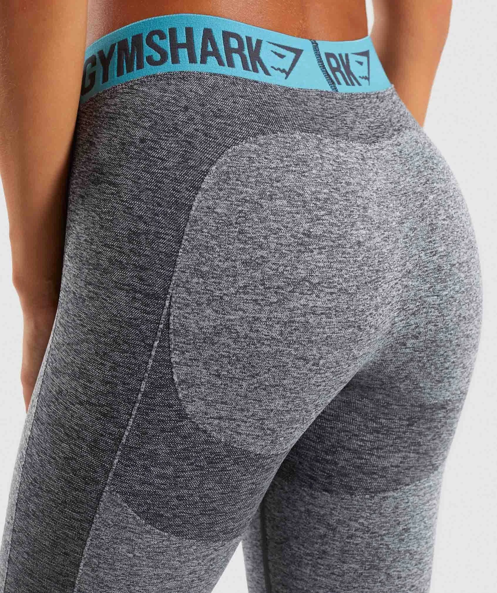 Gymshark Flex Cropped Leggings - Charcoal Marl/Dusky Teal