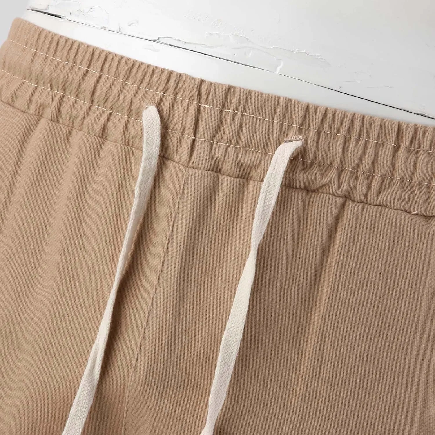 Hiking Pants Male Solid Color Multi Pocket Trousers Tether Athletic Loose Cargo Pants
