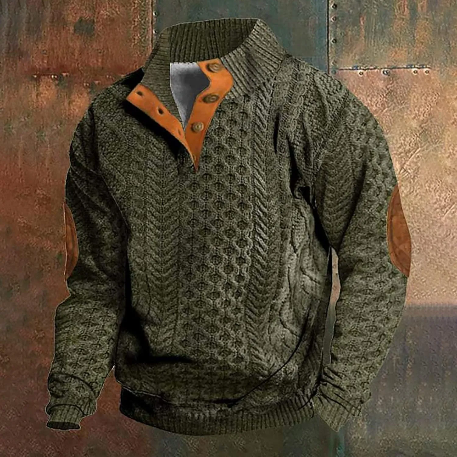 Hoodies For Men And Autumn Casual Long Sleeve Button Solid Color Long Sleeve T Shirt Top Gray Hoodie Custom Hoodie
