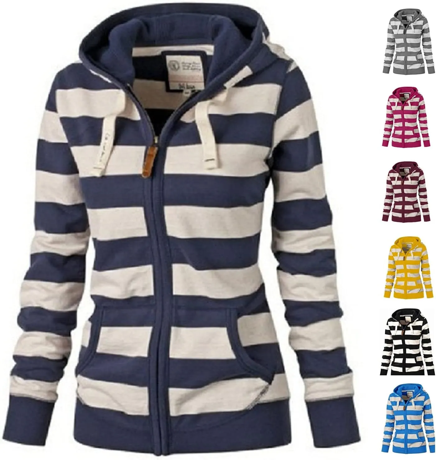 Hoodies for Women Lightweight Thin Full-Zip Hooded Jackets Active Long Sleeve Loose Drawstring Sweatshirt Coat Tops