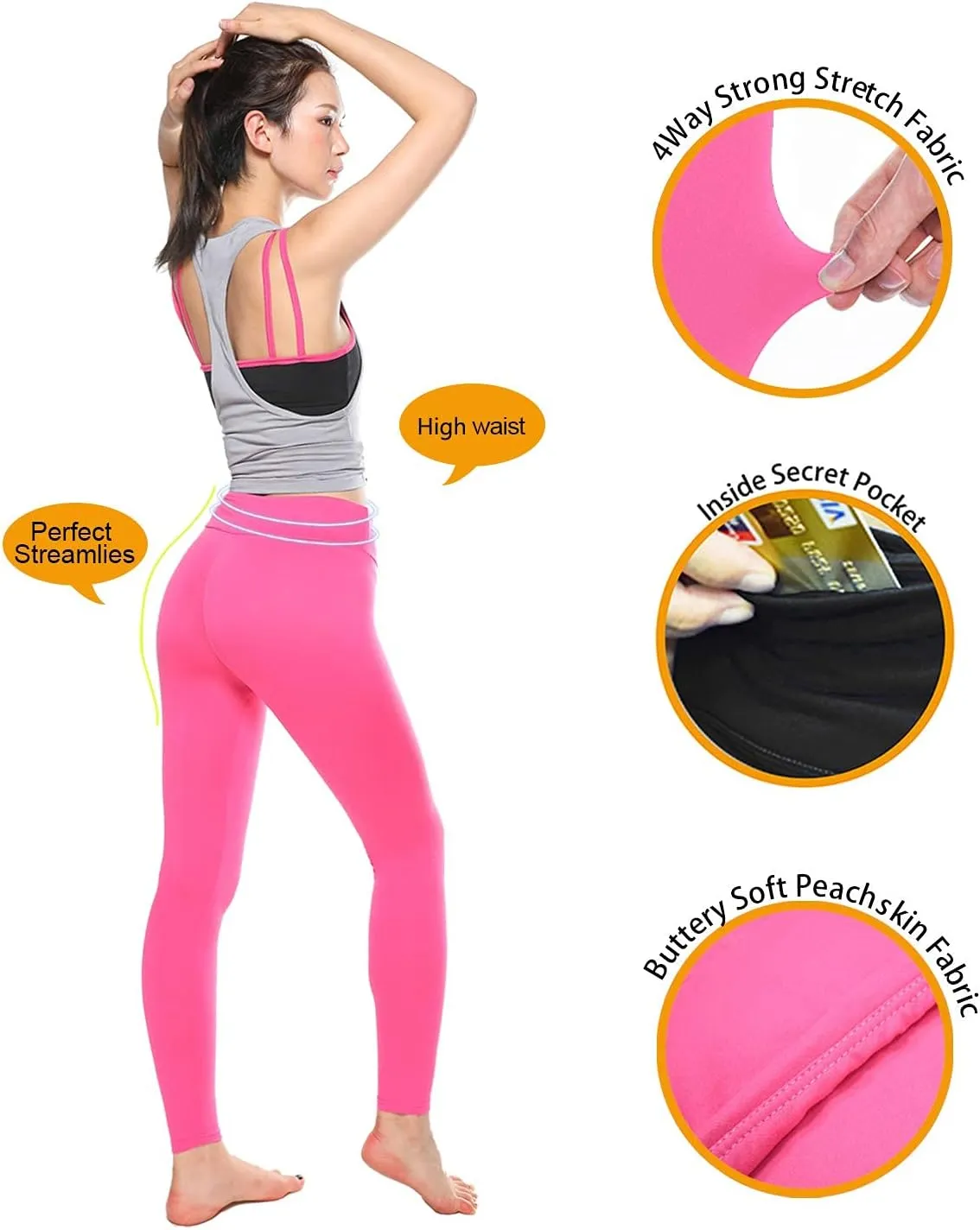 KT Buttery Soft Leggings for Women - High Waisted Leggings Pants with Pockets - Reg & Plus Size