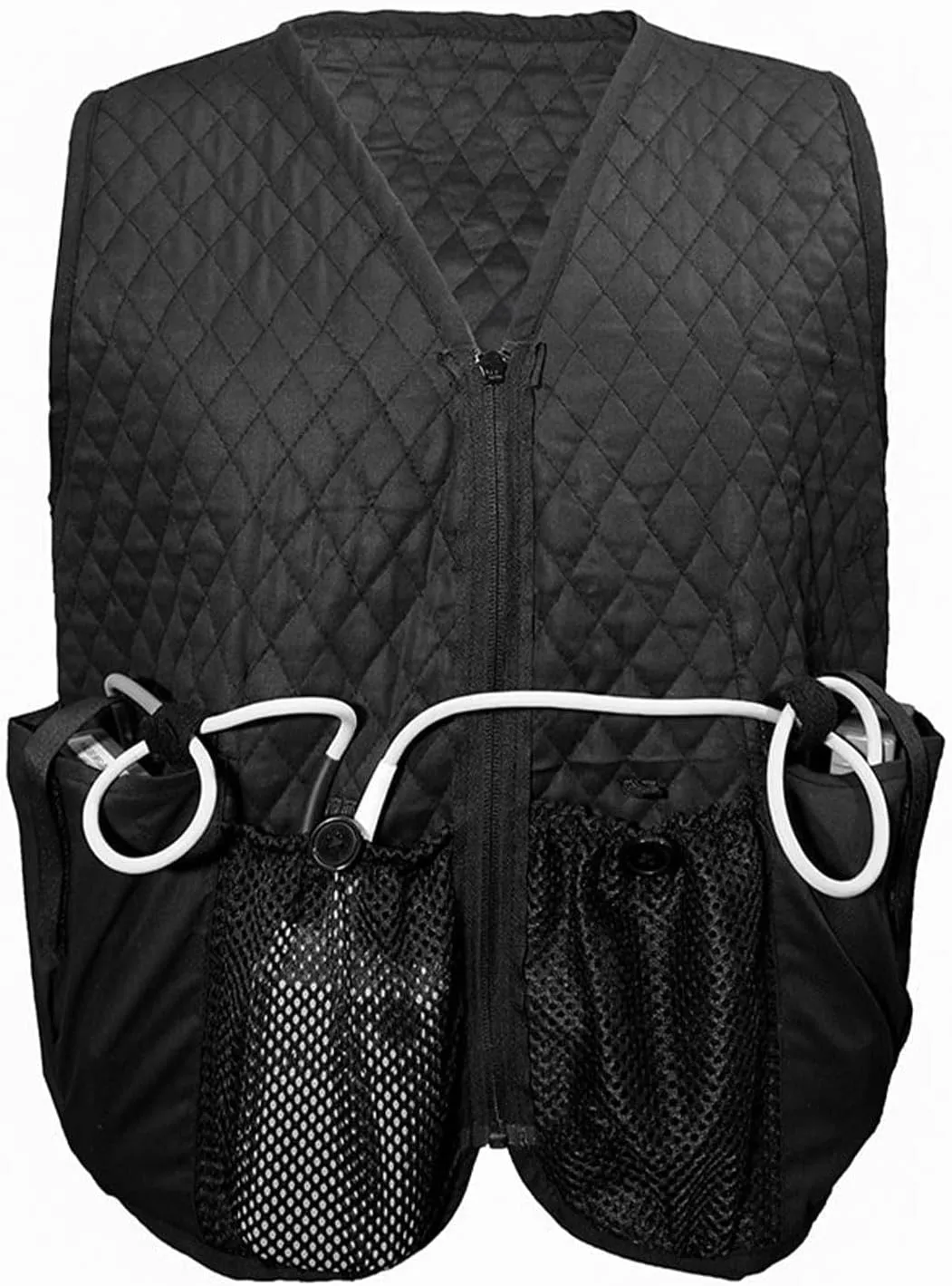 Ladies Quilted Vest Made for LVADs - Black