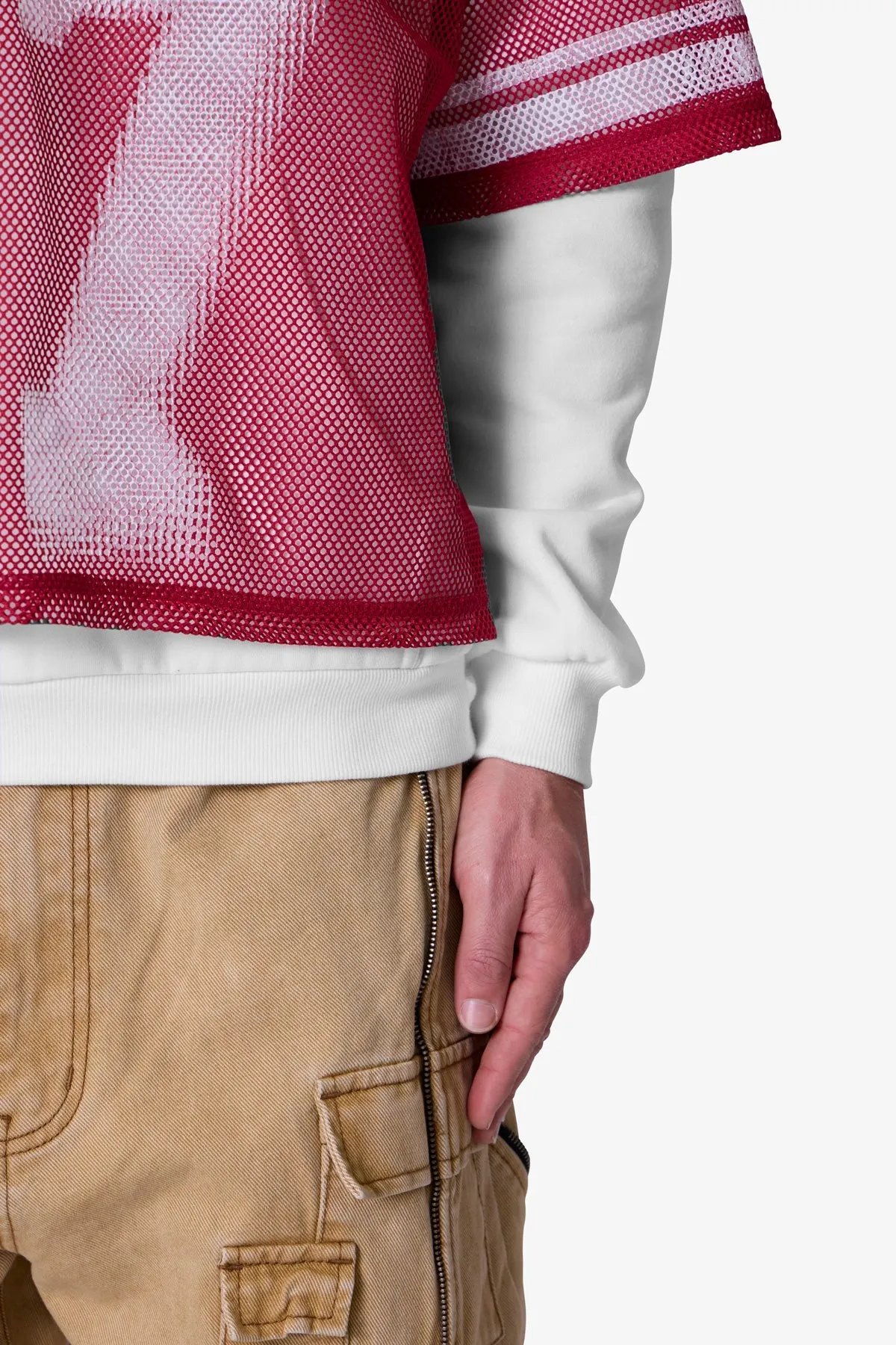 Layered Jersey Hoodie - Burgundy