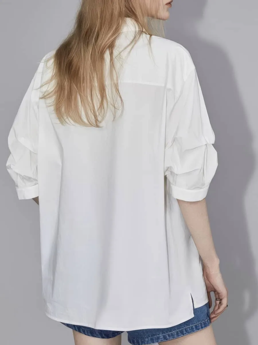 Loose and Slimming Thin Long-Sleeved Shirt for Women