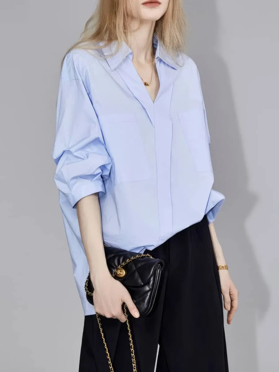 Loose and Slimming Thin Long-Sleeved Shirt for Women