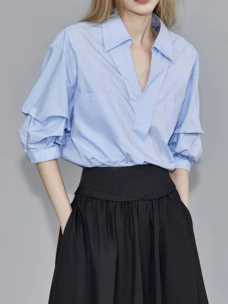 Loose and Slimming Thin Long-Sleeved Shirt for Women