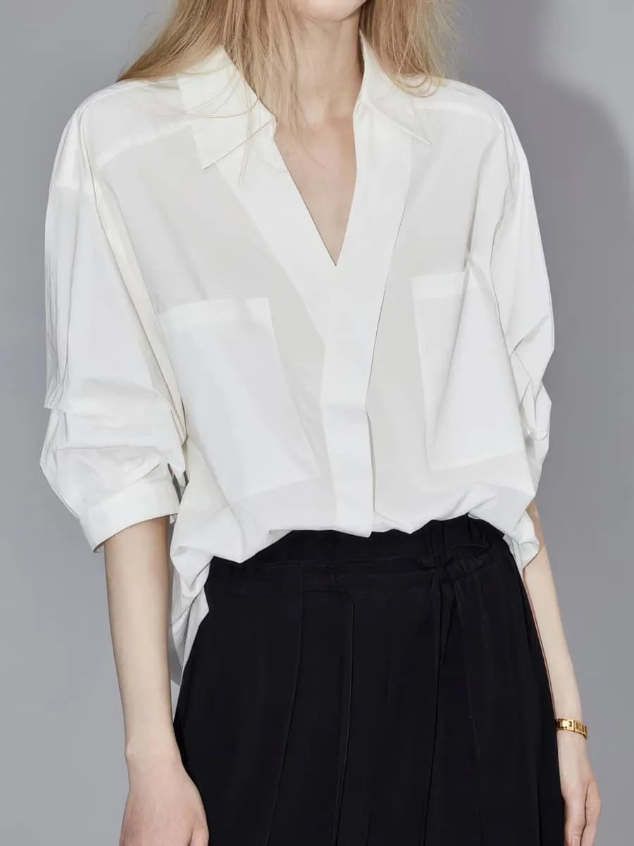 Loose and Slimming Thin Long-Sleeved Shirt for Women