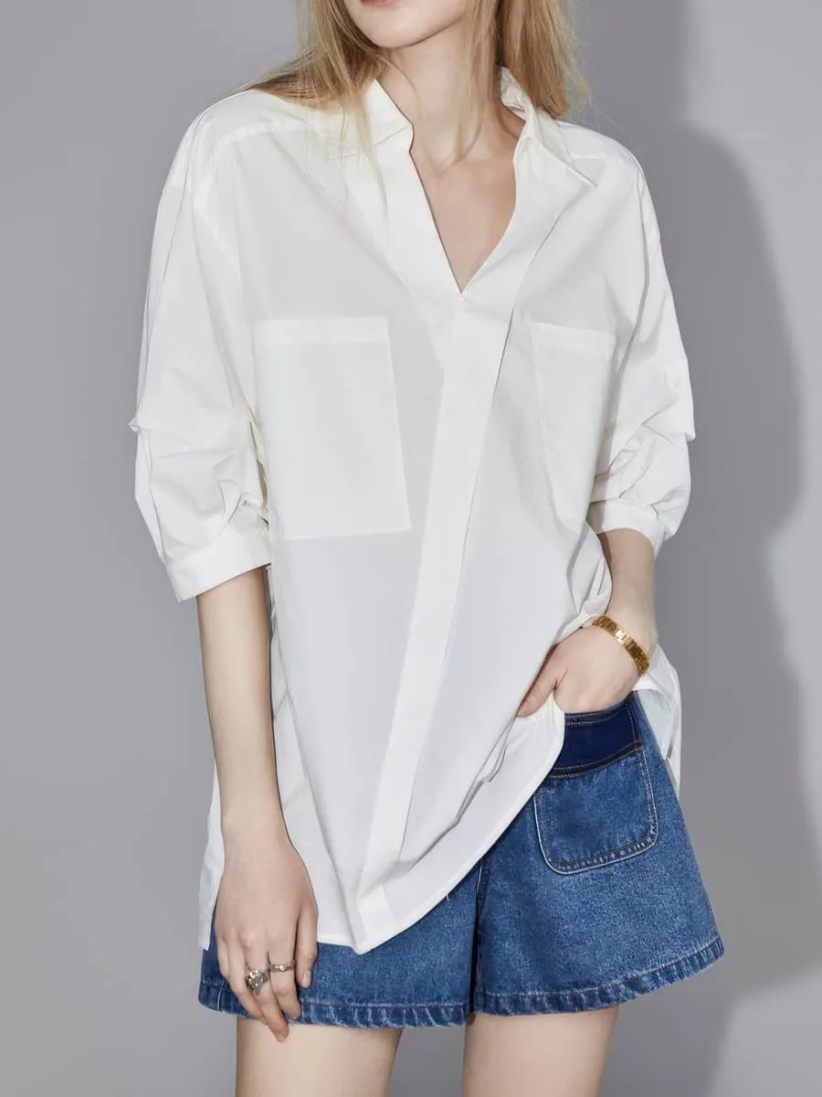 Loose and Slimming Thin Long-Sleeved Shirt for Women