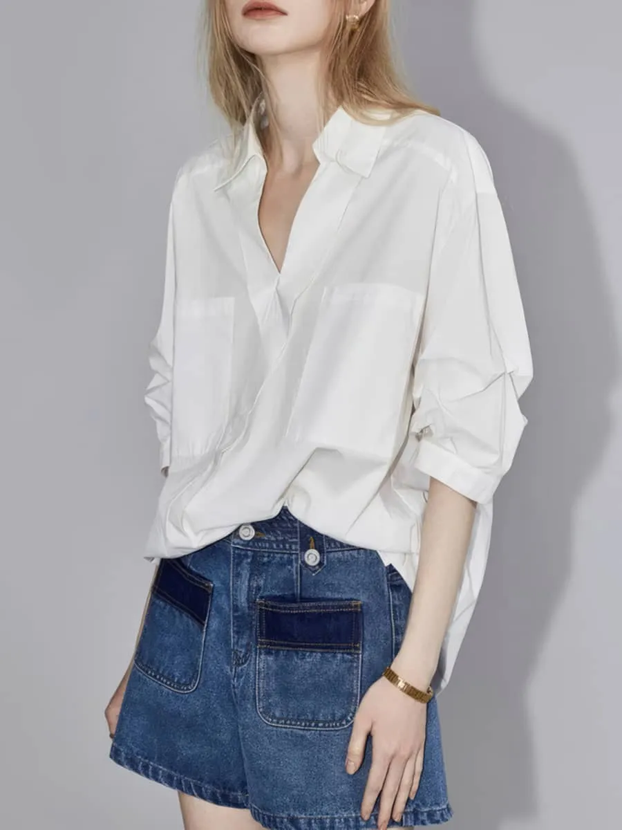 Loose and Slimming Thin Long-Sleeved Shirt for Women