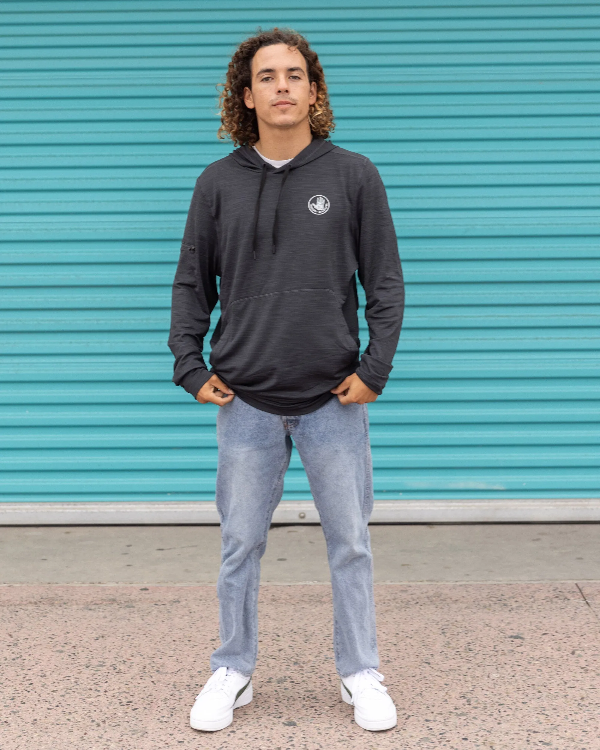 Men's Helm Hybrid Hoodie - Charcoal