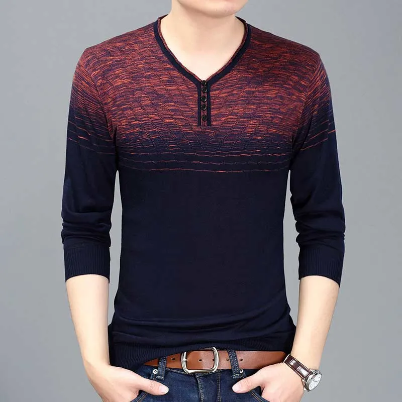 Men's Thin Striped Pullover