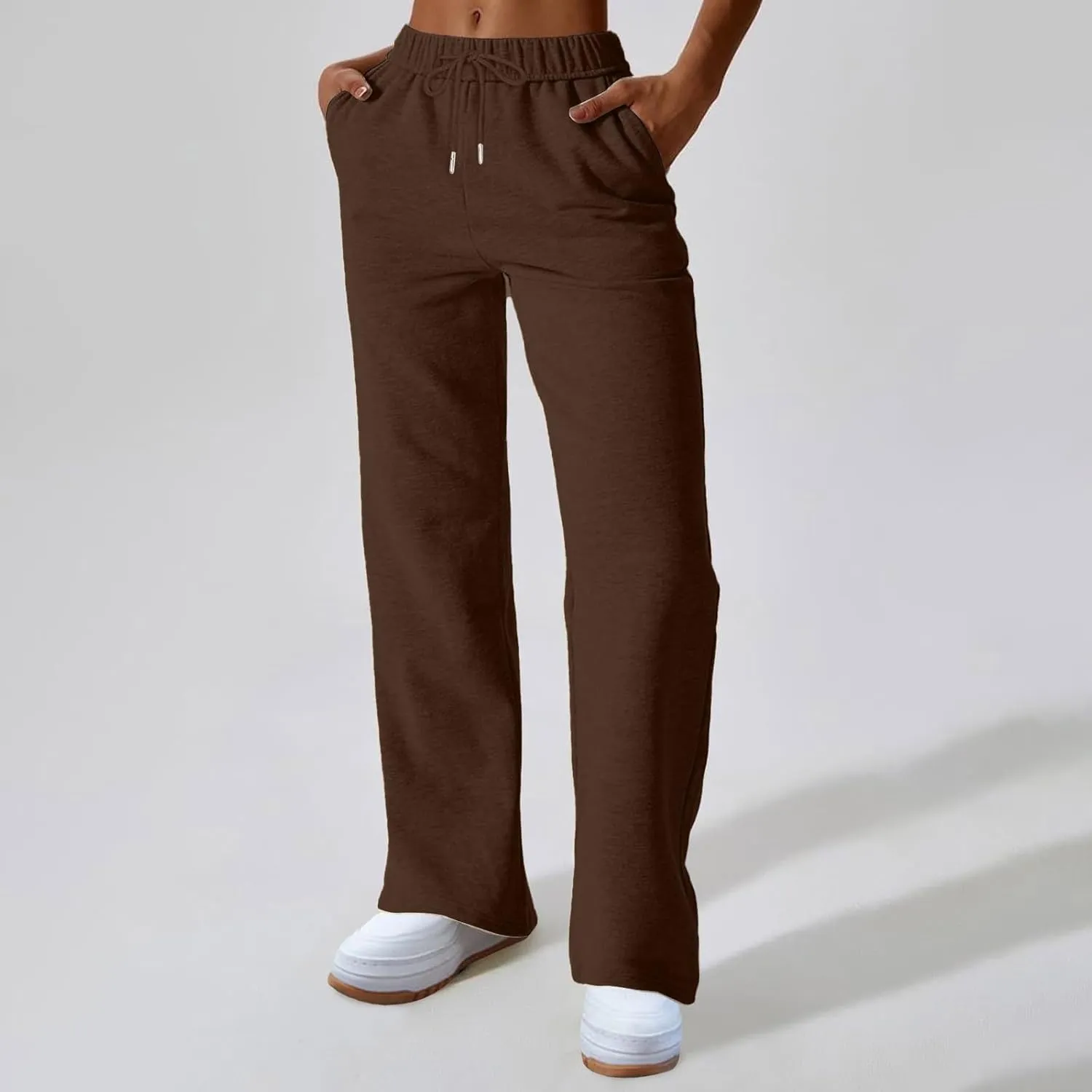 NBXNZWF Womens Wide Leg Sweatpants High Waisted Baggy Lounge Casual Pants Drawstring Athletic Workout Joggers with Pockets