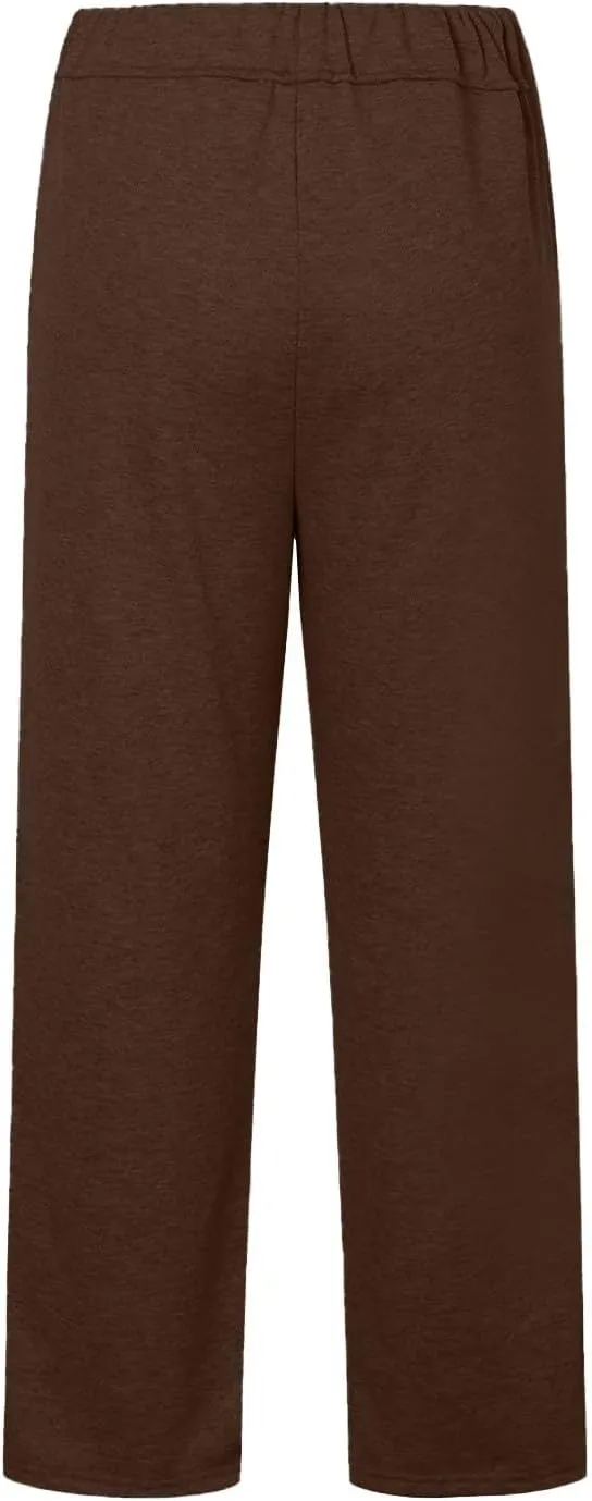 NBXNZWF Womens Wide Leg Sweatpants High Waisted Baggy Lounge Casual Pants Drawstring Athletic Workout Joggers with Pockets