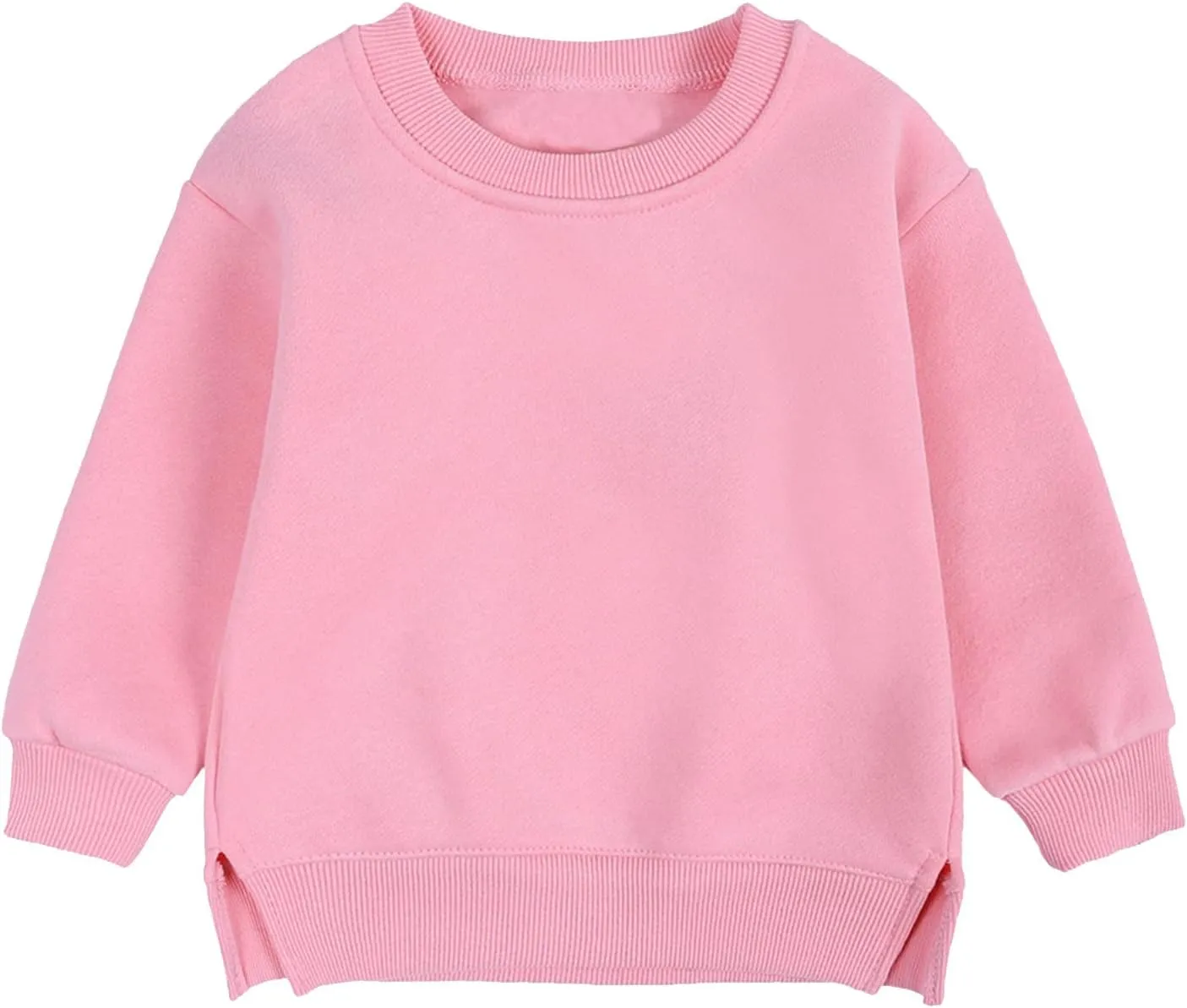 Newborn Infant Baby Boys Girls Cotton Pullover Sweatshirt Toddler Solid Color Crewneck Blouse Shirt Tops Kids Warm Clothes