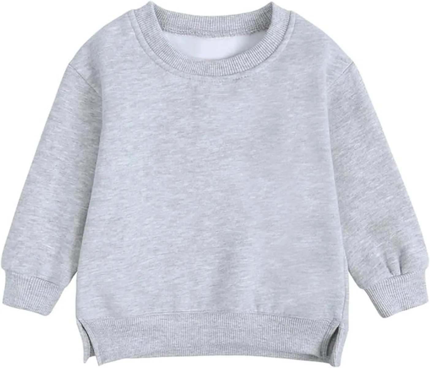 Newborn Infant Baby Boys Girls Cotton Pullover Sweatshirt Toddler Solid Color Crewneck Blouse Shirt Tops Kids Warm Clothes