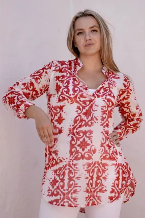 Norie Shibori Coral Top