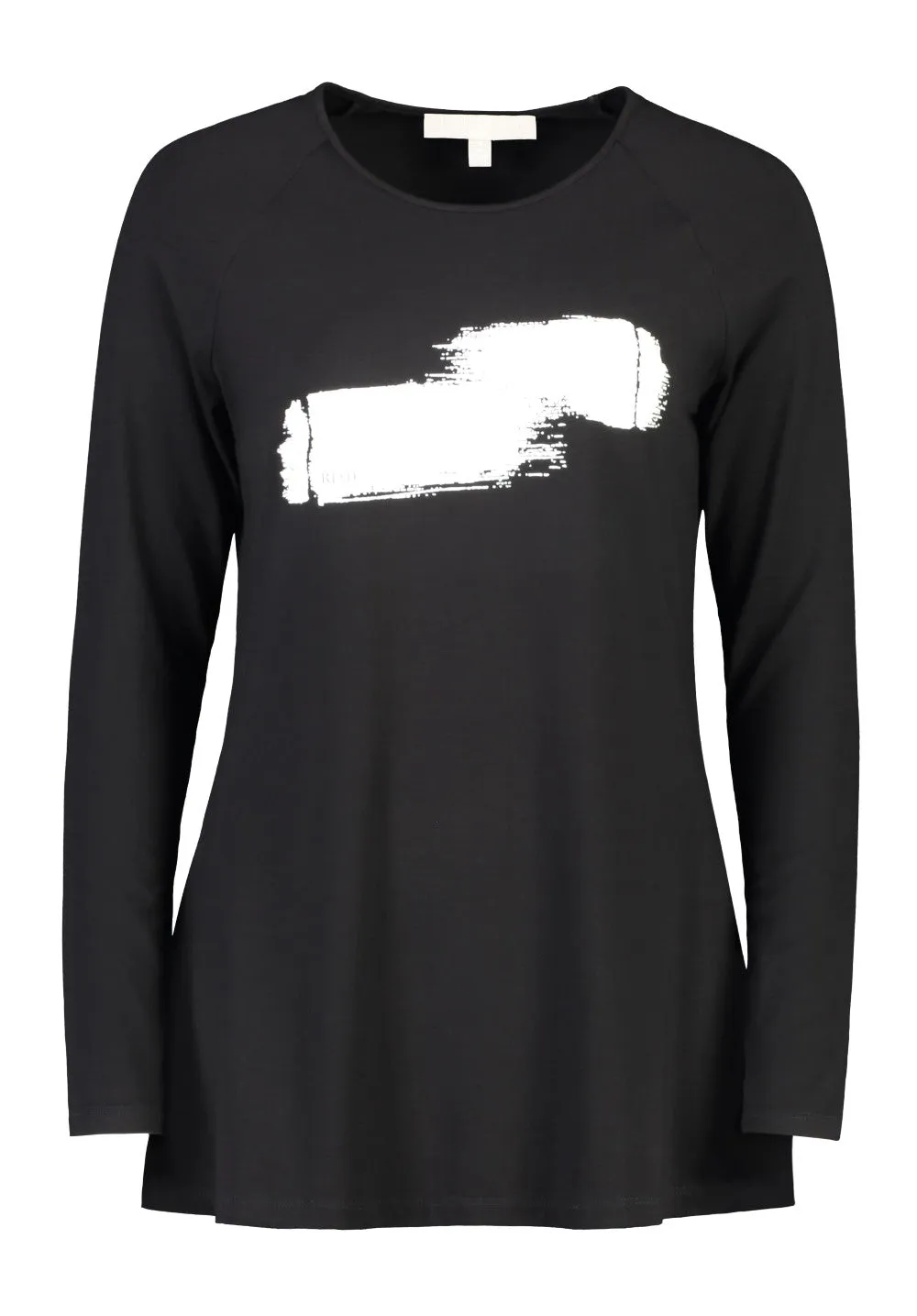 Paula Ryan Relaxed Raglan Top A-Line With Print