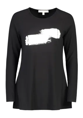 Paula Ryan Relaxed Raglan Top A-Line With Print