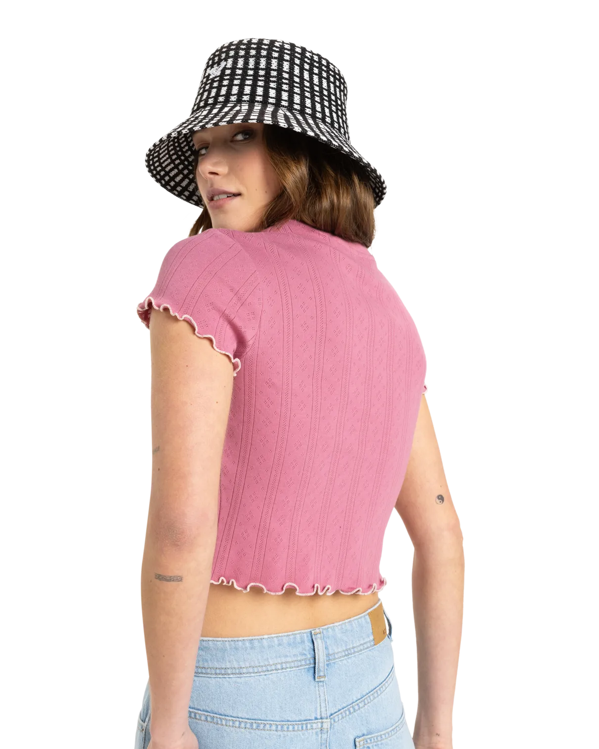 Pointelle Baby T-Shirt in Heather Rose